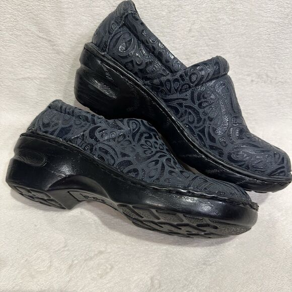 BOC Born Concept Peggy Paisely Clogs Embossed Slip On Blue BC4630 Women Size 7 - Picture 8 of 14